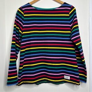 Talbots Multicolor Striped Top Shirt Women’s Size Large Cotton Casual Boatneck